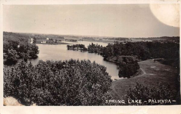 Palmyra Wisconsin Spring Lake Birds Eye View Real Photo Postcard AA97215