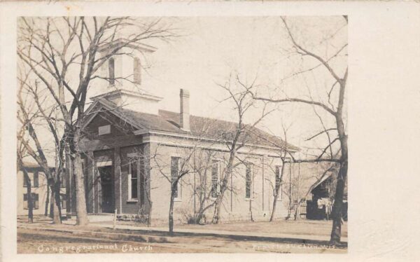 Prairie du Chien Wisconsin Congregational Church Real Photo Postcard AA97218