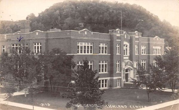 Richland Center Wisconsin High School Real Photo Vintage Postcard AA97223