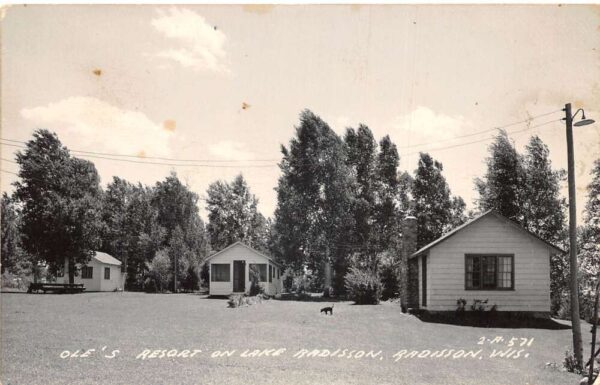 Radisson Wisconsin Ole's Resort Cabins Vintage Postcard AA97242