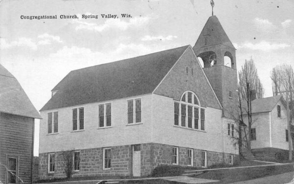 Spring Valley Wisconsin Congregational Church Vintage Postcard AA97249 - Image 2