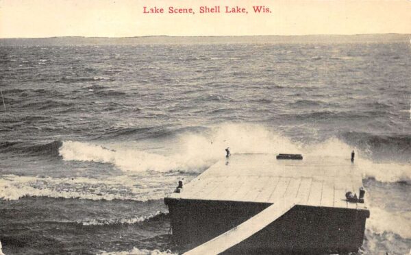 Shell Lake Wisconsin Lake Scenic View Vintage Postcard AA97253