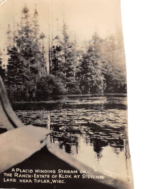 Tipler Wisconsin Stevens Lake Stream Real Photo Vintage Postcard AA97259