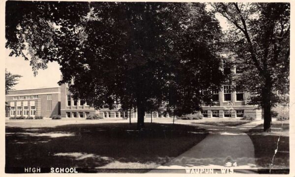 Waupun Wisconsin High School Real Photo Vintage Postcard AA97260