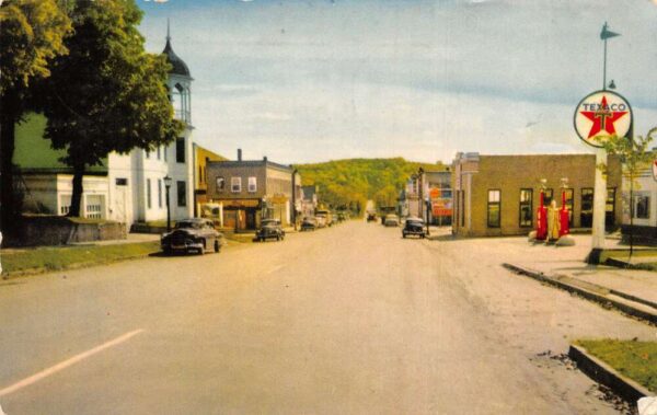 Mellen Wisconsin Main Street Texaco Gas Station Vintage Postcard AA97268