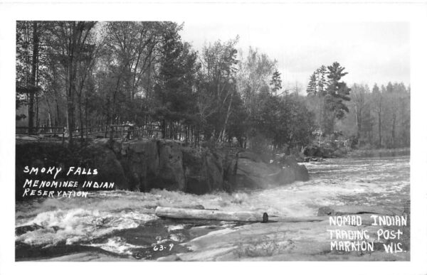 Markton Wisconsin Menominee Indian Res Smoky Falls Real Photo Postcard AA97271