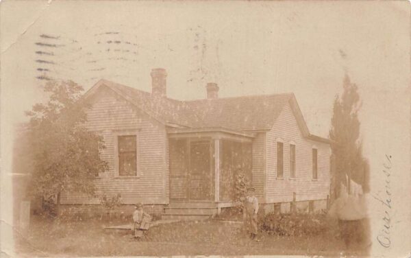 Manitowoc Wisconsin Child in Yard Residence Exterior Real Photo PC AA97280