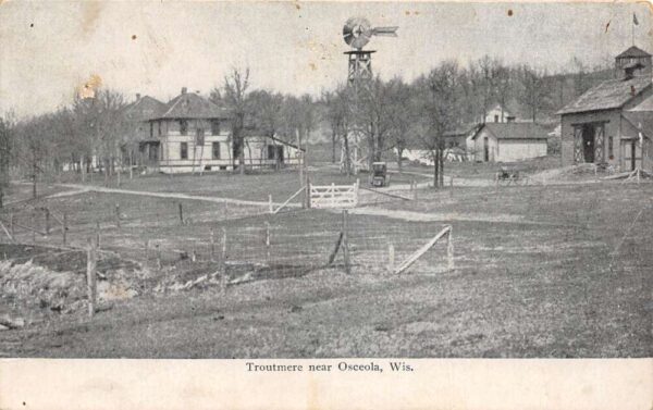 Osceola Wisconsin Troutmere Farm Scenic View Vintage Postcard AA97290