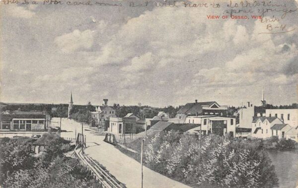 Osseo Wisconsin Birds Eye View Vintage Postcard AA97296