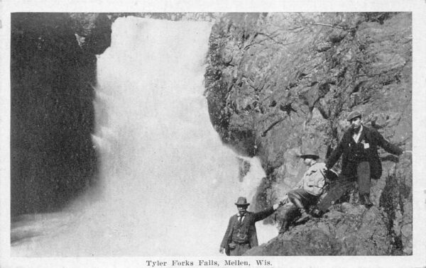 Mellen Wisconsin Tyler Forks Falls Vintage Postcard AA97305