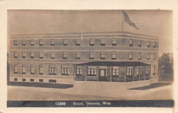 Osceola Wisconsin Hotel Real Photo Vintage Postcard AA97315