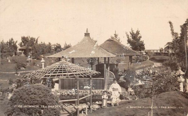 Coronado California Japanese Tea Garden Real Photo Vintage Postcard AA97326