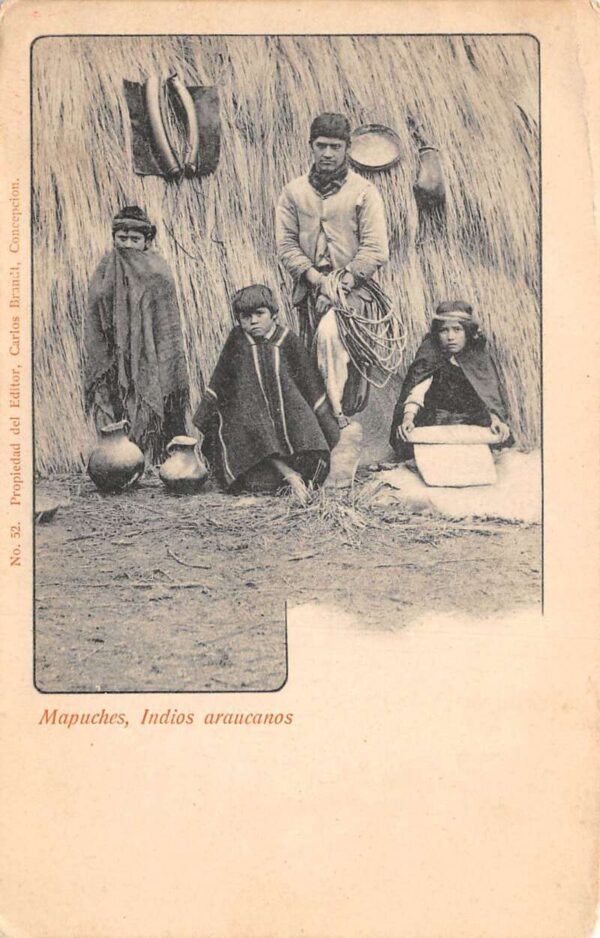 Argentina Chile Mapuche Araucanian Indians Vintage Postcard AA97703