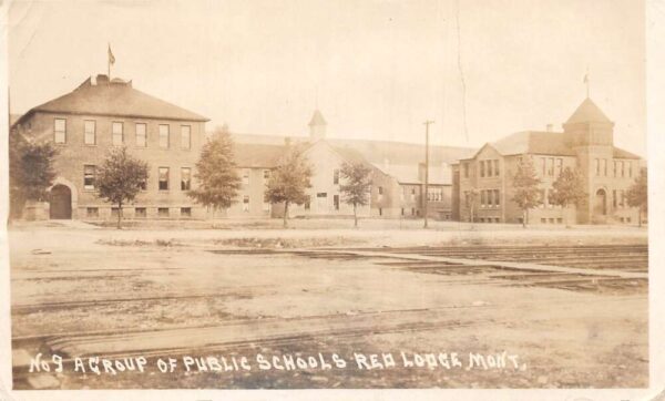 Red Lodge Montana Public School Real Photo Vintage Postcard AA97706