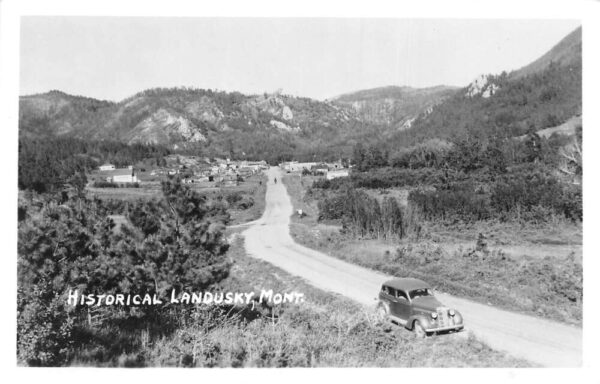 Landusky Montana Birds Eye View Real Photo Vintage Postcard AA97707