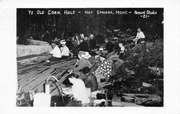 Hot Springs Montana Ye Old Corn Hole Real Photo Vintage Postcard AA97708