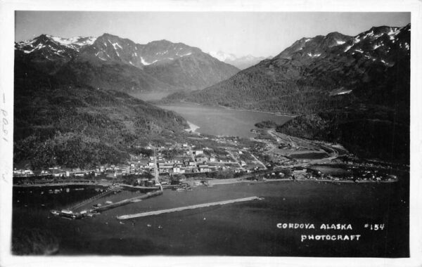 Cordova Alaska Aerial View Real Photo Vintage Postcard AA97711