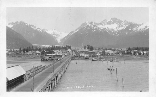 Valdez Alaska View from Pier Real Photo Vintage Postcard AA97714