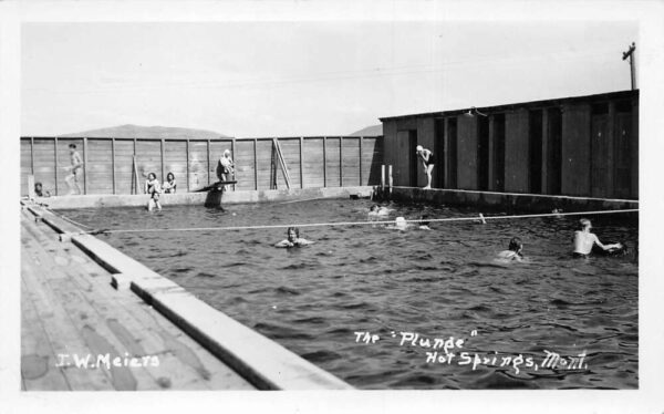 Hot Springs Montana The Plunge Swimming Pool Real Photo Postcard AA97747