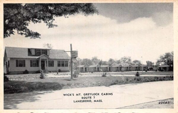 Lanesboro Massachusetts Wick's Mt Greylock Cabins Vintage Postcard AA97766