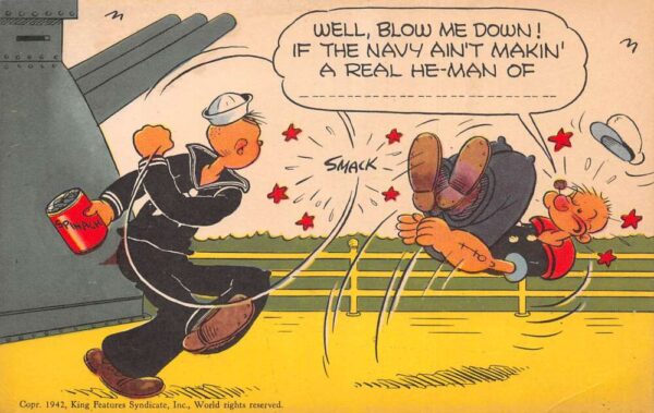 Popeye Greetings US Navy Comic Humor Vintage Postcard AA97768