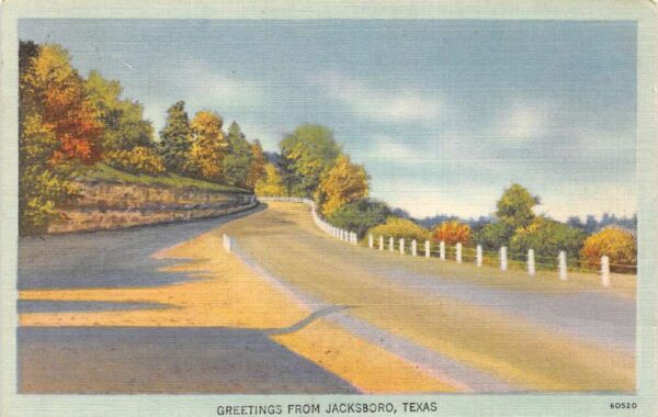 Jacksboro Texas Road Scenic View Greetings Vintage Postcard AA97778