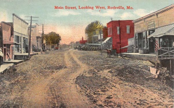 Rothville Missouri Main Street Looking West Vintage Postcard AA97783