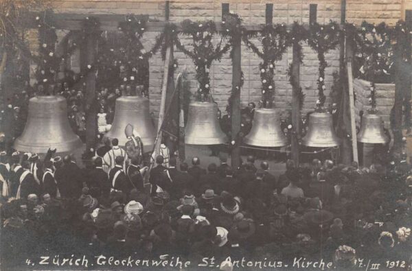 Zurich Switzerland St Antonius Church Bell Consecration Real Photo PC AA97809