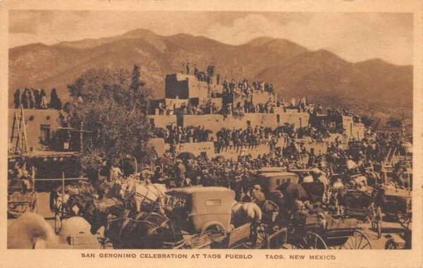 Taos New Mexico San Gernonimo Celebration Vintage Postcard AA97825