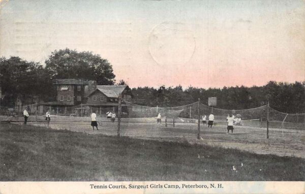 Peterboro New Hampshire Sargeut Girls Camp Tennis Vintage Postcard AA97861