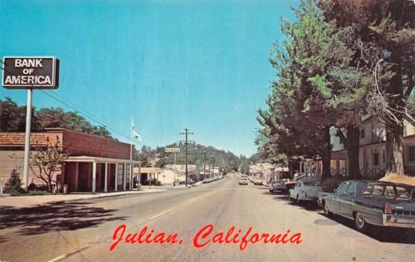 Julian California Business District Street Scene Bank Postcard AA97865