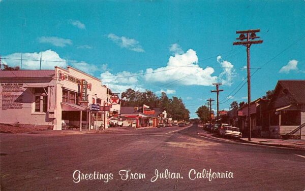 Julian California Business District Drug Store Greetings Postcard AA97868