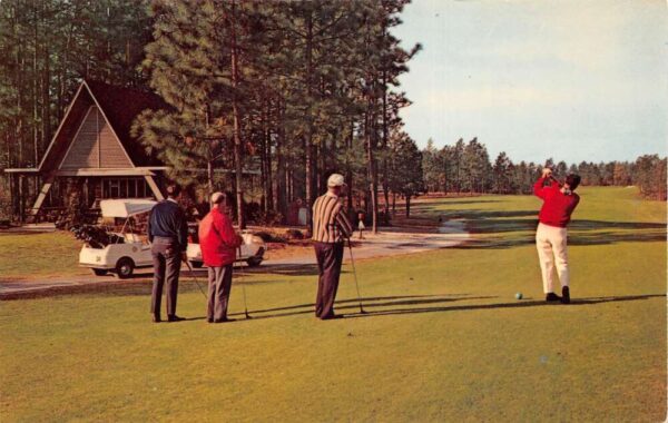 Whispering Pines North Carolina Country Club Golfing Vintage Postcard AA97876