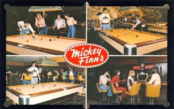 Mickey Finn's Bar and Biliard Room Advertising Vintage Postcard AA97881