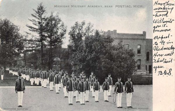 Pontiac Michigan Military Academy Cadets Vintage Postcard AA98047