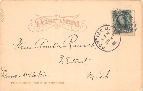 Pontiac Michigan Military Academy Cadets Vintage Postcard AA98047 - Image 2