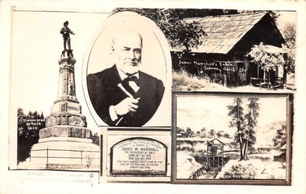 Coloma California James Marshalls Cabin Monument Real Photo Postcard AA98060