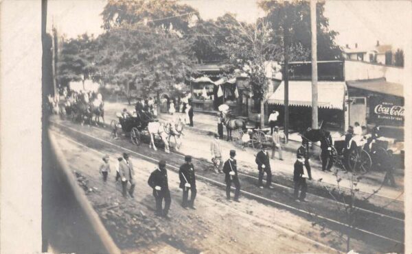 Warwick New York Parade Scene Coke Sign Real Photo Postcard AA98067