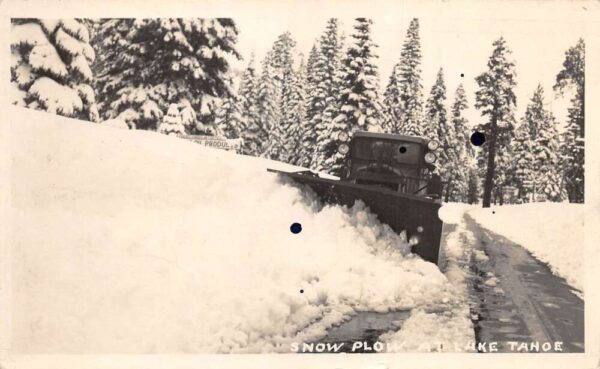 Lake Tahoe California Snow Plow Real Photo Vintage Postcard AA98076