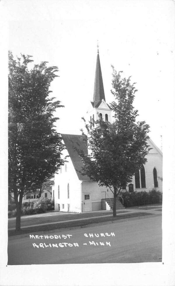 Arlington Minnesota Methodist Church Real Photo Vintage Postcard AA98077