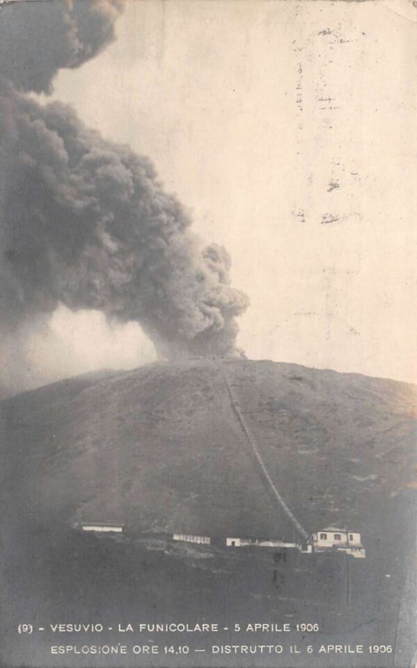 Mount Vesuvius Italy Railroad Funicular Real Photo Vintage Postcard AA98081