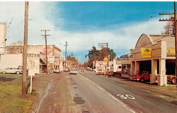 Geyserville California Business District Street Scene Coke Sign PC AA98084