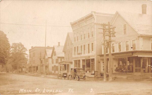 Ludlow Vermont Main Street Real Photo Vintage Postcard AA98094