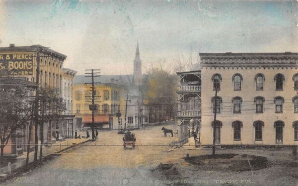 Troy Pennsylvania Main Street from Court House Vintage Postcard AA98110