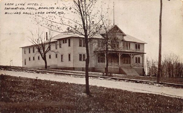 Loch Lynn Maryland Loch Lynn Hotel Bowling Alley Billiards Postcard AA98127