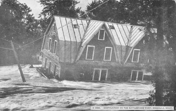 Missoula Montana Rattlesnake River Flood Disaster House Floating PC AA98132