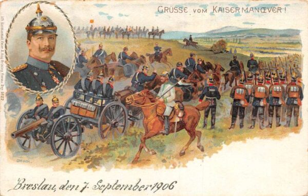 Germany Military Maneuvers King Wilhelm Grusse vom Vintage Postcard AA98148