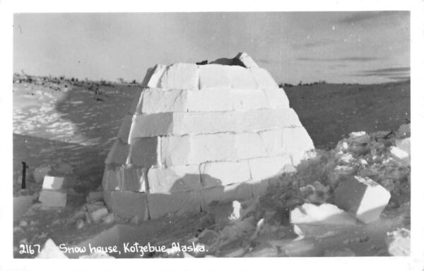 Kotzebue Alaska Snow House Igloo Real Photo Postcard AA98163