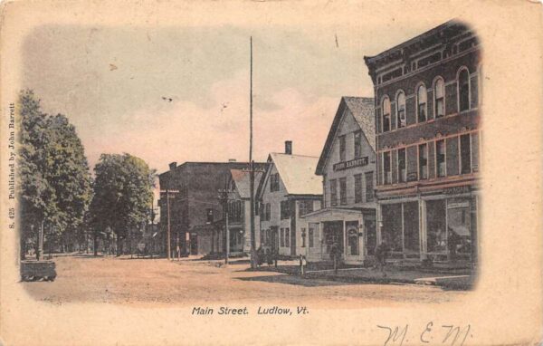 Ludlow Vermont Main Street Vintage Postcard AA98166