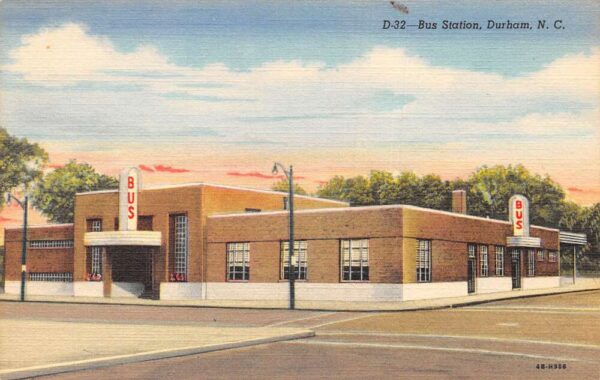 Durham North Carolina Bus Station Vintage Postcard AA98302